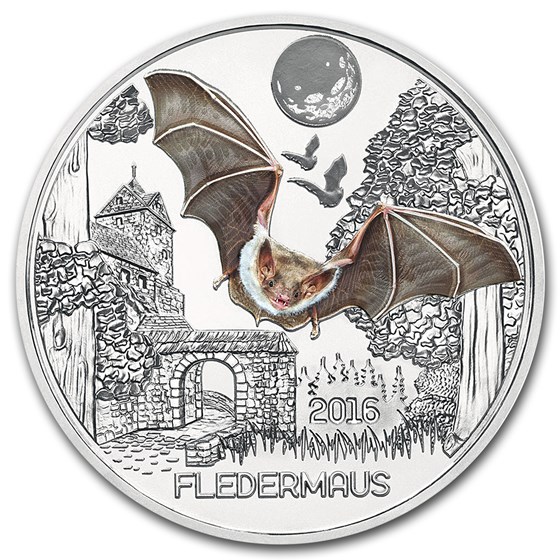 2016 Austria Cupro-Nickel €3 Colorful Creatures (Bat) 2016 Austria Cupro-Nickel €3 Colorful Creatures (Bat)